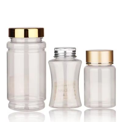 Empty 60cc 80cc 175cc Clear PET Plastic Pill Bottle Container Medicine Vitamin Packaging