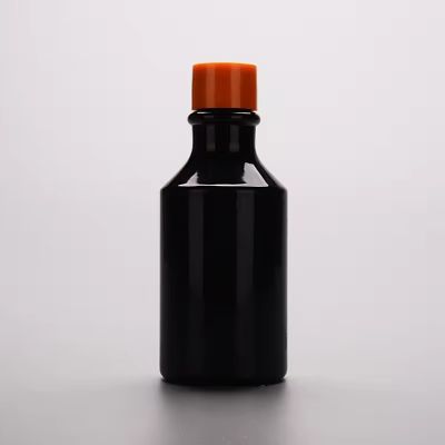 OEM 165ml PET Cylindrical Black Deliberate Logo Customized Medicine Packaging High Quality Oil Ink Bottle