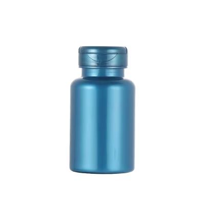 CUSTOM Plastic Bottle Blue Health Plastic Bottles Medicine PET Pill Packaging Vitamin Capsule Container Seal Sheet