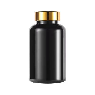 CUSTOM Medical Plastic Bottles PET Plastic plastic packaging jar 120cc 150cc 200cc Capsule Black Bottles