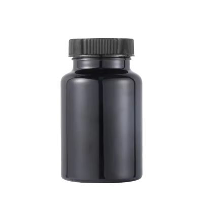 CUSTOM Black Plastic Pill Bottle Powder Candy Bath Salt Sealing Paste Empty Pills Tablet Capsule Vitamin Supplement Container