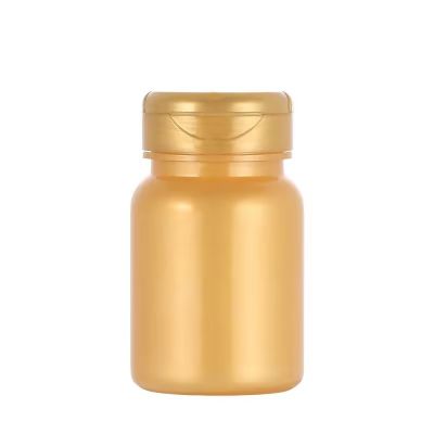 IN STOCK Capsules Tablets Bottle 80ml 120ml 150ml 200ml Plastic Supplements Medicine Pills Bottles Empty Round Gold PET Bottle