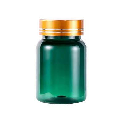IN STOCK Empty Plastic Unique Pharmaceutical Grade Clear Green plastic Pill Bottle with Safety Cap Child Proof Cap Nutrition Pil