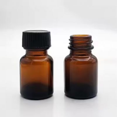 10ml amber round glass bottles with Phenolic lids