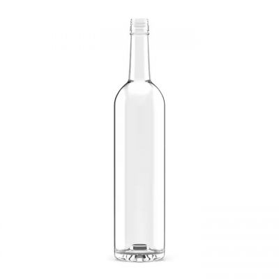 750Ml Custom Screw Top Finish Round Long Neck Vodka Brandy Rum Tequila Whisky Distillation Glass Liquor Bottles