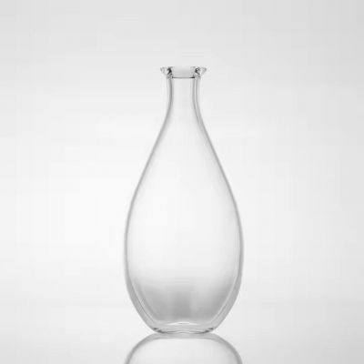 Water-Drop Shape Glass Liquor Bottle 750ml 75cl Sake Vodka Glass Bottle With Cork Top Finished