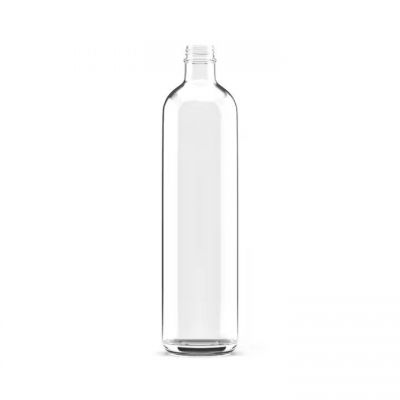 Manufacturer Price Clear Oval Short Neck Vodka Whisky Brandy Rum Tequila 700ml Glass Spirit Bottles with Screw Cap
