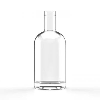 700ml Transparent Round Thickness Bottom Short Neck Vodka Whisky Brandy Rum Glass Liquor Bottles with cork
