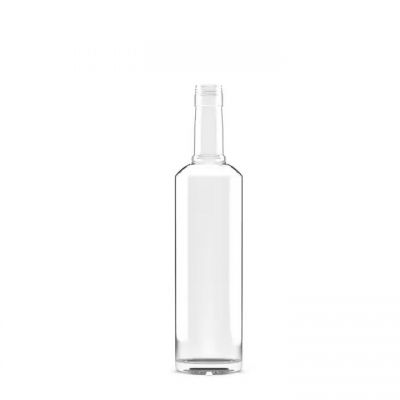 700Ml Custom Cylinder Long Neck Vodka Brandy Rum Tequila Whisky Personalized Glass Liquor Bottles with Screw Cork