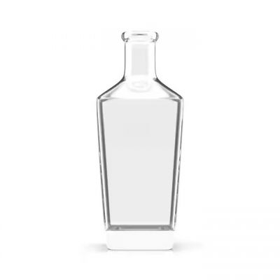 Customizable Square Thickness Bottom Short Neck 700ml Liquor Bottles Vodka Whisky Brandy Glass Bottles with cork