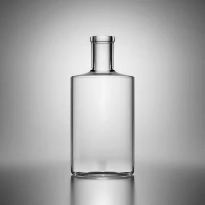 Round Transparent Cork finish 750Ml Whisky Vodka Rum Brandy Glass bottles packaging