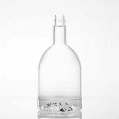 75cl 750ml Round Shape Volcano Thick Bottom Glass Whisky Vodka Tequila Bottle With Long Neck Guala Top Finished