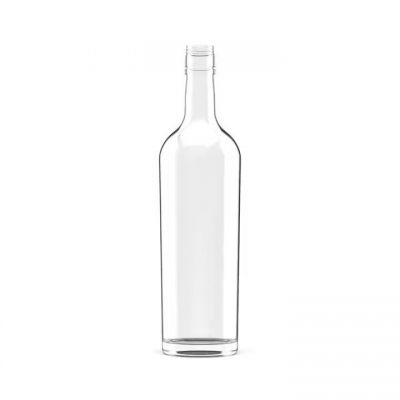 Hot sale Round Elegant Screw Top Finish 750Ml Whisky Vodka Rum Brandy Glass Packaging Bottles