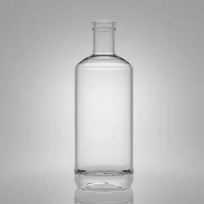 700ml Custom Shapes And Colors Glass Spirits Bottle Round Shape Short Neck Heavy Base Glass Vodka Rum Gin Bottle With T-Cork