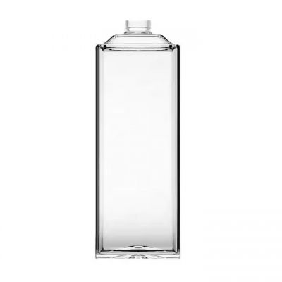Hot selling square tequila vodka gin rum whisky bottle 1750ml Big capacity glass bottle with cork lid