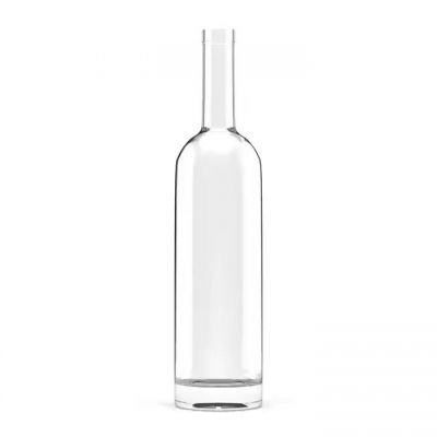 750ml Fancy design Unique shaped glass bottle high flint gin rum brandy whisky cork top