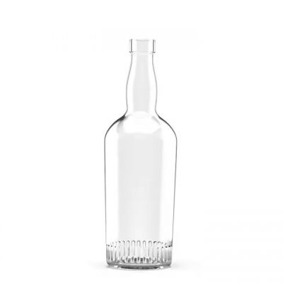 Eco-friendly transparent Customizable 700ml Super flint Rum vodka Whiskey Liquor glass bottles with cork