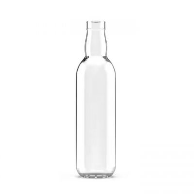 2024New design Wholesale Customization Clear Decal 375ml Whiskey rum vodka Glass bottles with cork