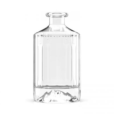 Premium transparent high quality Customization 750ml Super Flint Rum vodka Whiskey Liquor Glass bottles with cork