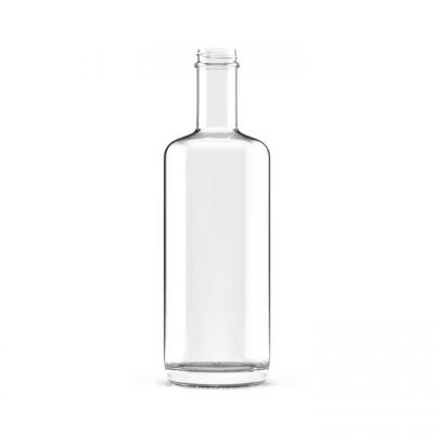 Elegant clear Customizable logo 750ml Super flint Rum vodka Whiskey Liquor glass bottles with cork stopper
