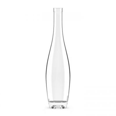 2024New design Wholesale Customizable logo Clear 750ml Super Flint Rum vodka Whiskey Glass bottles with cork