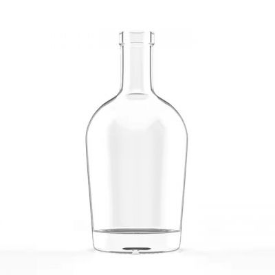 Luxury shape Customizable logo Super flint Decal 750ml Whiskey rum vodka tequila Glass bottles with cork