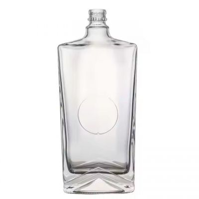 Hot selling Custom Logo Clear Glass Bottle Deluxe Style Smooth Glass bottle Whisky Vodka spirit bottle with sealed glass cap