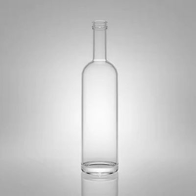 Round Shape 750ml Clear Liquor Gin Vokda Whisky Tequila Glass Bottles With Cork