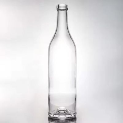 Free sample customized super flint glass bottle cork top 750ml whiskey