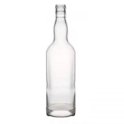 Hot sale 700ml cylinder shape super flint round glass bottle for gin rum vodka with screw cap