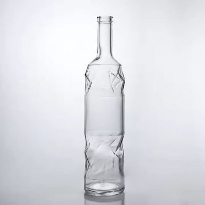 Hot sell Custom Factory wholesale Super Flint glass bottles 750ml gin rum whisky wine and corks