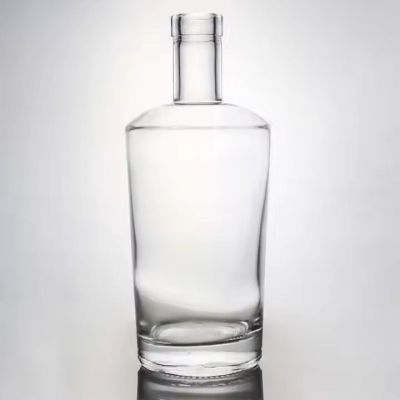 Custom logo 750ml extra flint clear square shape spirits gin vodka whiskey glass bottle