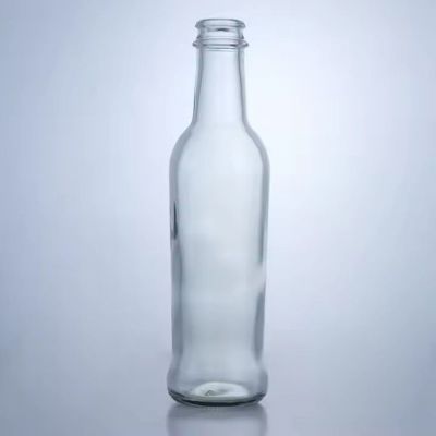 Wholesale round shaped 210ml glass bottle liquor brandy beverage clear glass bottle with cork