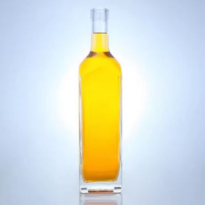 Creative Unique 750ml Liquor Custom Glass Bottle For Brandy Vodka Gin Transparent Whisky Bottles With Lid
