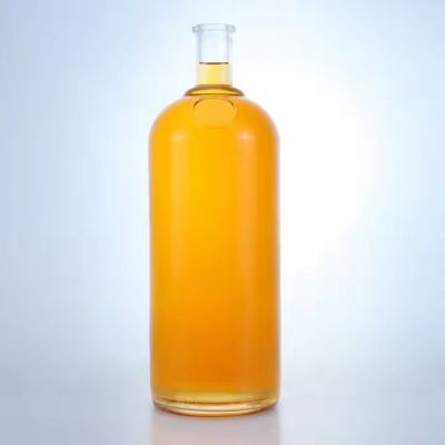 Round Clear Empty 700ml 750ml Glass Vodka Bottle Wholesale Liquor Wine Whiskey Bottle With Lid