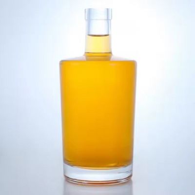 glass bottle manufacturer 500ml 700ml 1000ml round custom vodka tequila gin rum with cork