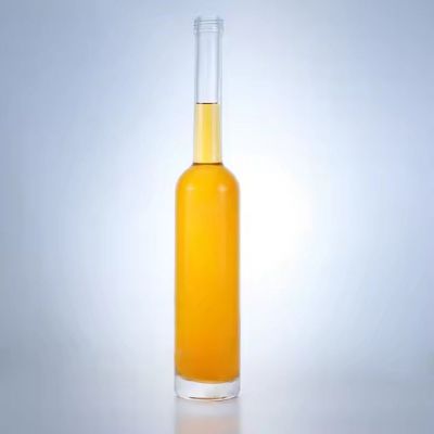 Slim long neck glass bottle 500ml round shaped liquor vodka spirits tequila thick bottom glass bottles with screw cap