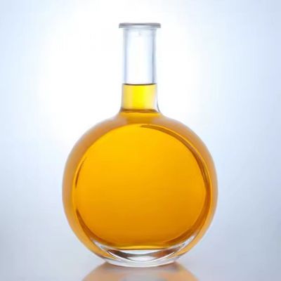 Special big belly glass bottle 750ml 680g bottle liquor vodka whisky gin glass bottle with cork cap
