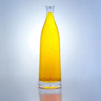 customized 800ml high quality unique design vodka whiskey rum tequila gin glass bottle with lid