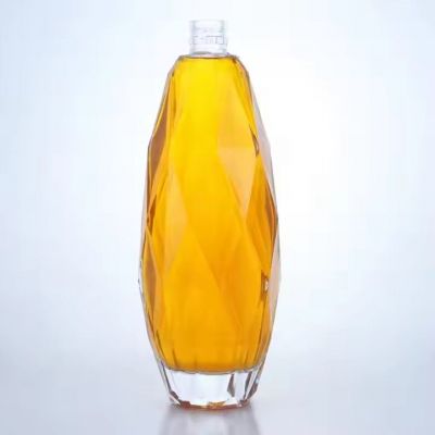 Wholesale Custom Exquisite Design 500ml 750ml Clear Whiskey Vodka Brandy Tequila Rum Gin With Lid
