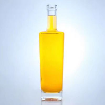 wholesale 500ml 700ml 750ml round bottles glass empty gin vodka whiskey glass liquor bottle gin glass bottle with lid
