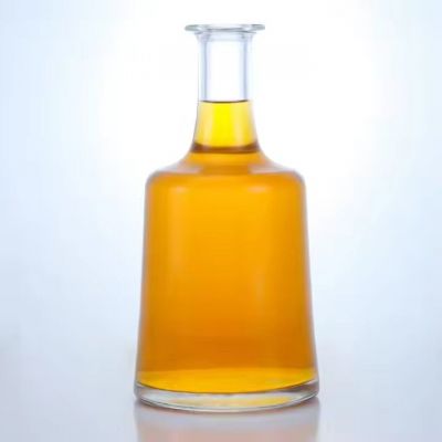Customize the best-selling bell-shaped glass bottle 750ml whisky gin tequila vodka glass bottle thin bottom bottle with cork