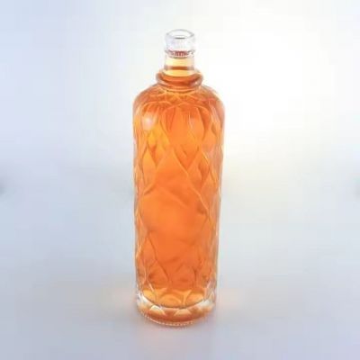 Best Selling New Design Clear 750ml 1000ml Glass Bottle Vodka Spirits Whiskey Gin Glass Rum Bottle With Corks