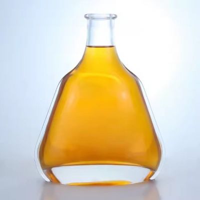 Botella de vidrio de lujo transparente de alta calidad 500ml Tequila Vodka licor de ron para