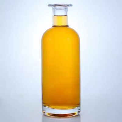 best selling 500ml 700ml 750ml super flint glass bottle round whisky vodka gin rum bottle with cork top