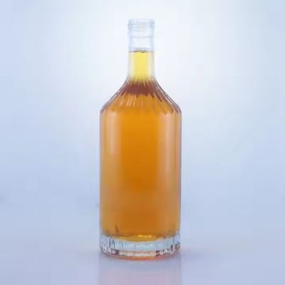 Super Flint Round Transparent 500ml 700ml 750ml Liquor Glass Bottle Gin Vodka Whisky Rum Glass Bottle With Screw Cap