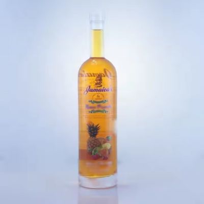 Custom Logo 500ml 700ml 750ml Clear Liquor Glass Bottle Round Whisky Rum Vodka Brandy Bottle With Cork
