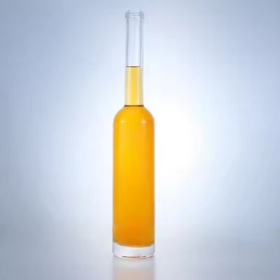 Botella de vidrio transparente para licor de tequila, cuello largo de alta calidad, 500ml, 700ml, 750ml, con tapa