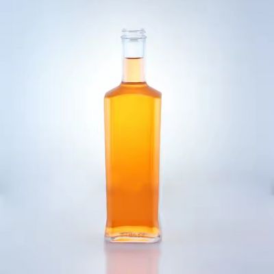 750 ml square shape with round shoulder rum tequila gin vodka whisky glass bottle with screw cap