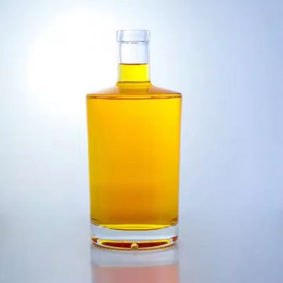 New Type Top Sale shape transparent glass bottle with cork cap for rum vodka gin brandy whiskey